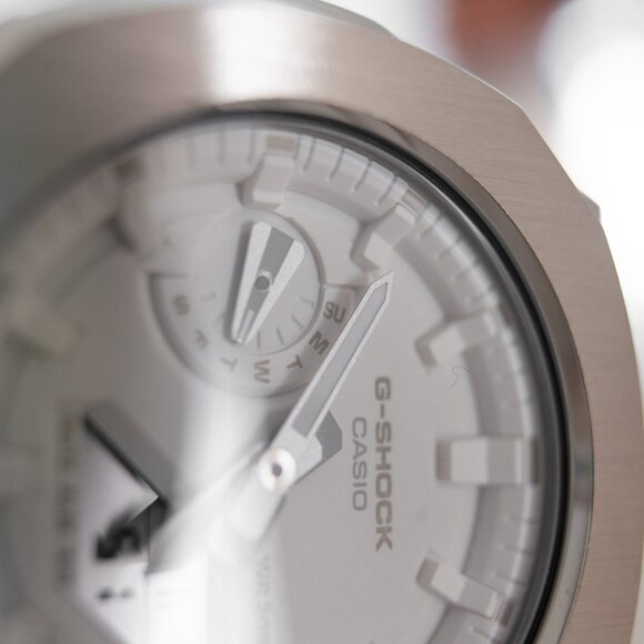 (Brand New) Casio GA-2100 Customized in Nautilus Silver with White Dial - Picture 2 of 16